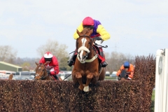 8 April 2016; NATIVE RIVER, Richard Johnson aboard, clears the final obstacle en route to claiming The Betfred Mildmay Novices' Steeplechase at Aintree.  © Peter Mooney, 59 Upper George's Street, Dun Laoghaire, Co. Dublin A96 H2R3, Ireland.  Tel:  00 353 (0)86 2589298