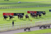 13 September 2020;  Shale, Ryan Moore up, defeating Pretty Gorgeous, Declan McDonogh up, in The Moyglare Stud Stakes at The Curragh. © Peter Mooney, 59 Upper George's Street, Dun Laoghaire, Co. Dublin, A96 H2R3, Ireland  Tel: 00 353 (0)86 2589298