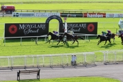 13 September 2020;  Shale, Ryan Moore up, defeating Pretty Gorgeous, Declan McDonogh up, in The Moyglare Stud Stakes at The Curragh. © Peter Mooney, 59 Upper George's Street, Dun Laoghaire, Co. Dublin, A96 H2R3, Ireland  Tel: 00 353 (0)86 2589298