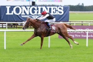 15 September 2019;  SEARCH FOR A SONG and Chris Hayes storm to an emphatic success in The Comer Group International Irish St.Leger at The Curragh.      © Peter Mooney, 59 Upper George's Street, Dun Laoghaire, Co. Dublin A96 H2R3, Ireland.    Tel:  00 353 (0)86 2589298