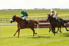 16 September 2018:  EZIYRA, Declan McDonogh up, winning The Moyglare "Jewels" Blandford Stakes at The Curragh.© Peter Mooney, 59 Upper George's Street, Dun Laoghaire, Co. Dublin, Ireland.    Tel:  00 353 (0)86 2589298