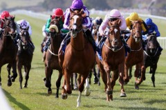 17 April 2021;   Wordsworth and Ryan Moore claim  The TRI Equestrian Irish European Breeders Fund Maiden at The Curragh.© Peter Mooney, 59 Upper George's Street, Dun Laoghaire, Co. Dublin, A96 H2R3, Ireland  Tel: 00 353 (0)86 2589298