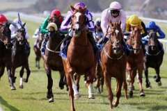 17 April 2021;   Wordsworth and Ryan Moore claim  The TRI Equestrian Irish European Breeders Fund Maiden at The Curragh.© Peter Mooney, 59 Upper George's Street, Dun Laoghaire, Co. Dublin, A96 H2R3, Ireland  Tel: 00 353 (0)86 2589298