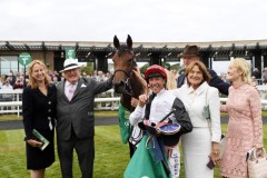 18 July 2019;   The winning connections with STAR CATCHER after their triumph in The Kerrygold Irish Oaks at The Curragh.      © Peter Mooney, 59 Upper George's Street, Dun Laoghaire, Co. Dublin, Ireland.    Tel:  00 353 (0)86 2589298
