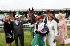 18 July 2019;   The winning connections with STAR CATCHER after their triumph in The Kerrygold Irish Oaks at The Curragh.      © Peter Mooney, 59 Upper George's Street, Dun Laoghaire, Co. Dublin, Ireland.    Tel:  00 353 (0)86 2589298