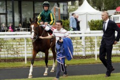 18 July 2019;  The winning connections with VERHOYEN after their success in The Tote Scurry Handicap at The Curragh.      © Peter Mooney, 59 Upper George's Street, Dun Laoghaire, Co. Dublin, Ireland.    Tel:  00 353 (0)86 2589298