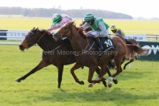 21 March 2021;  Amazed By Grace, Danny Sheehy up, far side, defeating The Artist, Niall McCullagh up, in The Paddy Power Madrid Handicap at The Curragh.  © Peter Mooney, 59 Upper George's Street, Dun Laoghaire, Co. Dublin, A96 H2R3, Ireland  Tel: 00 353 (0)86 2589298