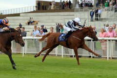 28 June 2019;  ALBIGNA, Shane foley up, defeating Precious Moments, Ryan Moore up, in The Airlie Stud Stakes at The Curragh.      © Peter Mooney, 59 Upper George's Street, Dun Laoghaire, Co. Dublin, Ireland.    Tel:  00 353 (0)86 2589298